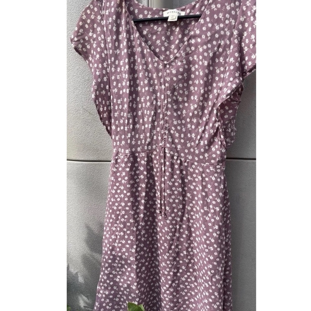Vintage Monteau Women’s Sz M White Daisies Dotted Stretch Knee Length Dr…